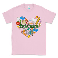 Bubblegum Pink teacher heart Classic Tee - NancyCooperArtShop