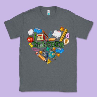 Teacher Heart Classic Tee Designed By Nancycooperartshop