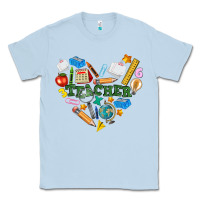 Dusty Blue teacher heart Classic Tee - NancyCooperArtShop