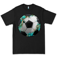 Black western sport soccer camouflage turquoise pattern Premium Tee - Artiststas