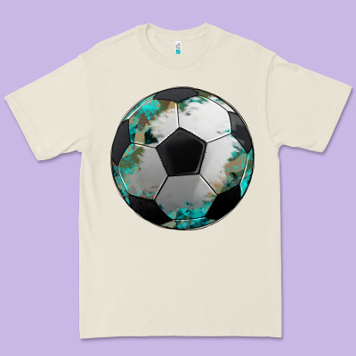 Western Sport Soccer Camouflage Turquoise Pattern Premium Tee Designed By Artiststas