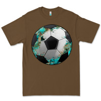 Cacao western sport soccer camouflage turquoise pattern Premium Tee - Artiststas