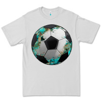 Dove Grey western sport soccer camouflage turquoise pattern Premium Tee - Artiststas