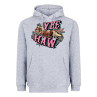 Heather Grey Yee haw Heavyweight Hoodie - HowdyJamesFarm