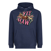 Navy Yee haw Heavyweight Hoodie - HowdyJamesFarm