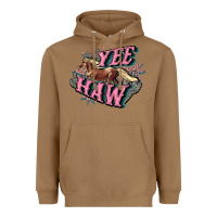 Toasted Coconut Yee haw Heavyweight Hoodie - HowdyJamesFarm