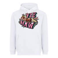 White Yee haw Heavyweight Hoodie - HowdyJamesFarm