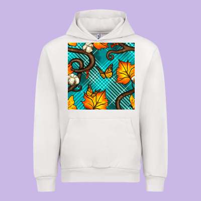 Autumn Leaves Seamless Pattern Urban Hoodie Designed By Bundleandbundleshop