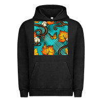 Pigment Black autumn leaves seamless pattern Urban Hoodie - BundleAndBundleShop