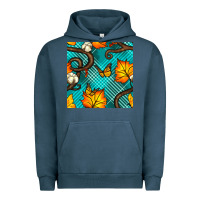 Pigment Midnight Navy autumn leaves seamless pattern Urban Hoodie - BundleAndBundleShop