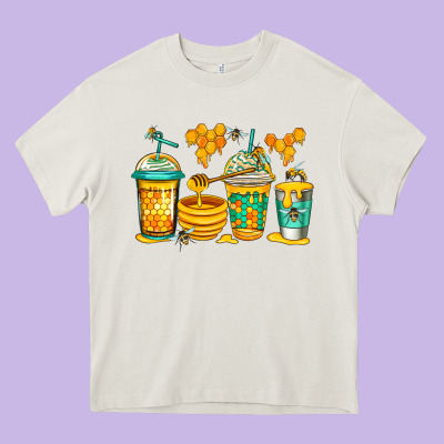 Bumble Bee Honey Coffee Heavy Core Tee Designed By Jasminsmagicworld