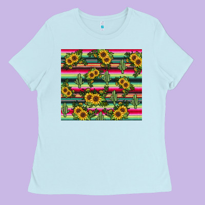 Sunflower Cactus Ladies Tee Designed By Jahusdesignshop