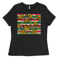 Black sunflower cactus Ladies Tee - JahusDesignShop