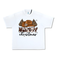 White howdy christmas Urban Heavy Tee - MaliasSmallBusiness