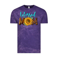 Cloud Purple blessed mom with sunflower Vintage Tee - NancyCooperArtShop
