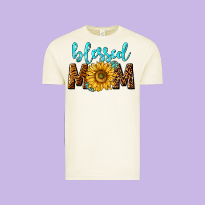 Blessed Mom With Sunflower Vintage Tee Designed By Nancycooperartshop