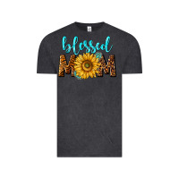 Vintage Black blessed mom with sunflower Vintage Tee - NancyCooperArtShop