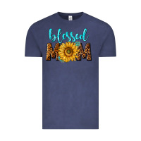Vintage Denim blessed mom with sunflower Vintage Tee - NancyCooperArtShop