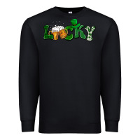 Black Lucky with beer St. Patricks day Premium Sweatshirt - HowdyJamesFarm