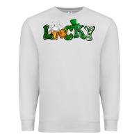 Dove Grey Lucky with beer St. Patricks day Premium Sweatshirt - HowdyJamesFarm