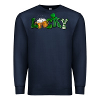 Navy Lucky with beer St. Patricks day Premium Sweatshirt - HowdyJamesFarm