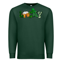 Sports Green Lucky with beer St. Patricks day Premium Sweatshirt - HowdyJamesFarm