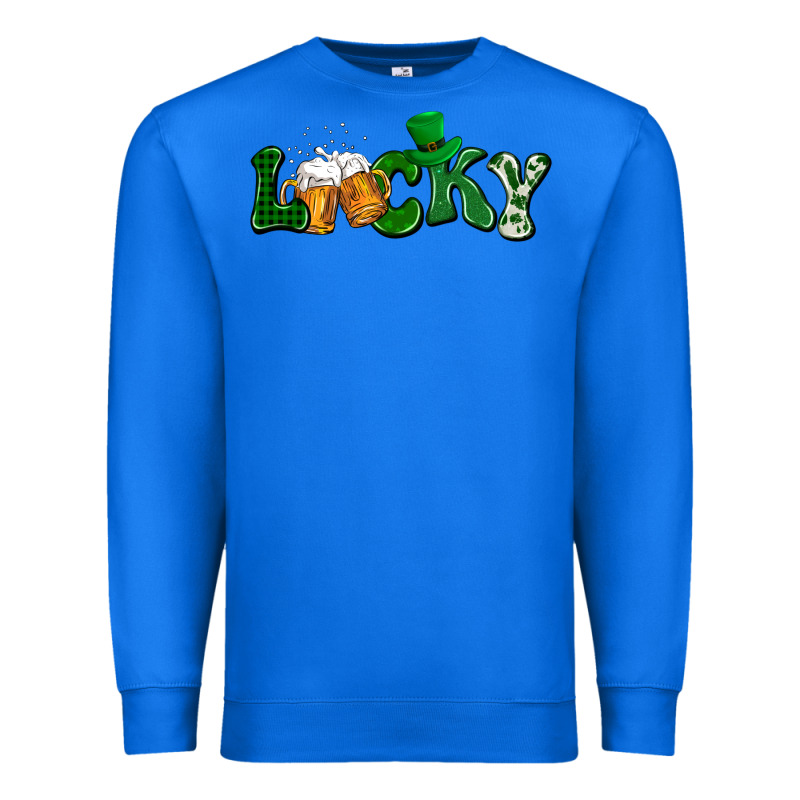 Lucky With Beer St. Patricks Day Premium Sweatshirt by HowdyJamesFarm | Teevron