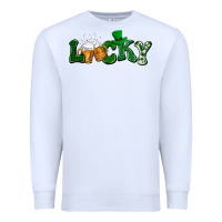 White Lucky with beer St. Patricks day Premium Sweatshirt - HowdyJamesFarm