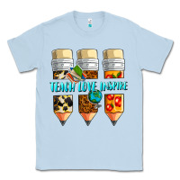 Dusty Blue teach love inspire Classic Tee - NancyCooperArtShop