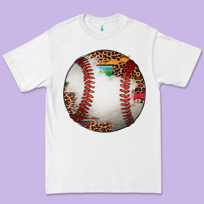 Western Baseball Leopard Serape Pattern Premium Tee Designed By Artiststas