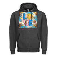 Charcoal Heather summer love Zipper Hoodie - TumblerDesignByShophia