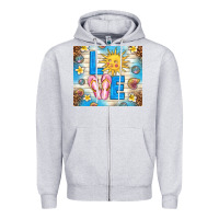 Heather Grey summer love Zipper Hoodie - TumblerDesignByShophia