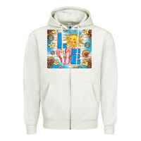 Oatmeal Heather summer love Zipper Hoodie - TumblerDesignByShophia