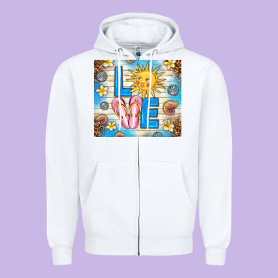 Summer Love Zipper Hoodie Designed By Tumblerdesignbyshophia