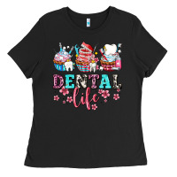 Black dental life with cupcakes Ladies Tee - AdoDesignShop