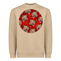 Mushroom christmas pig Heavyweight Sweatshirt - LillyAllenDesigns