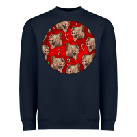 Navy christmas pig Heavyweight Sweatshirt - LillyAllenDesigns