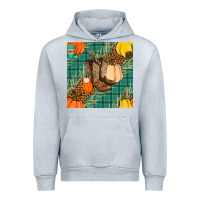 Heather Grey fall boot seamless pattern Urban Hoodie - BundleAndBundleShop