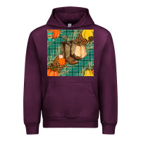 Mauve Wine fall boot seamless pattern Urban Hoodie - BundleAndBundleShop