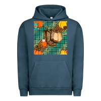 Pigment Midnight Navy fall boot seamless pattern Urban Hoodie - BundleAndBundleShop