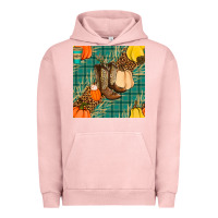 Pigment Salmon fall boot seamless pattern Urban Hoodie - BundleAndBundleShop