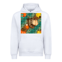 White fall boot seamless pattern Urban Hoodie - BundleAndBundleShop