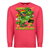 Cardinal Happy St. Patrick's Day T-rex Premium Sweatshirt - CowGirlArtShop