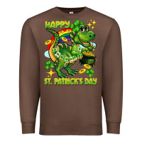 Chestnut Happy St. Patrick's Day T-rex Premium Sweatshirt - CowGirlArtShop