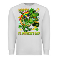 Dove Grey Happy St. Patrick's Day T-rex Premium Sweatshirt - CowGirlArtShop