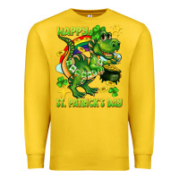 Lemon Happy St. Patrick's Day T-rex Premium Sweatshirt - CowGirlArtShop