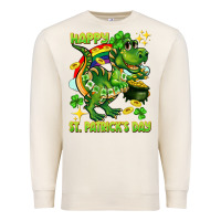 Sandshell Happy St. Patrick's Day T-rex Premium Sweatshirt - CowGirlArtShop