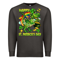 Smoke Happy St. Patrick's Day T-rex Premium Sweatshirt - CowGirlArtShop