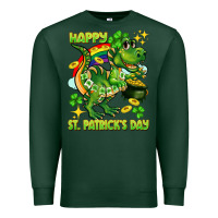 Sports Green Happy St. Patrick's Day T-rex Premium Sweatshirt - CowGirlArtShop
