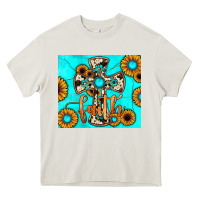 Cream cross tumbler Heavy Core Tee - JahusDesignShop